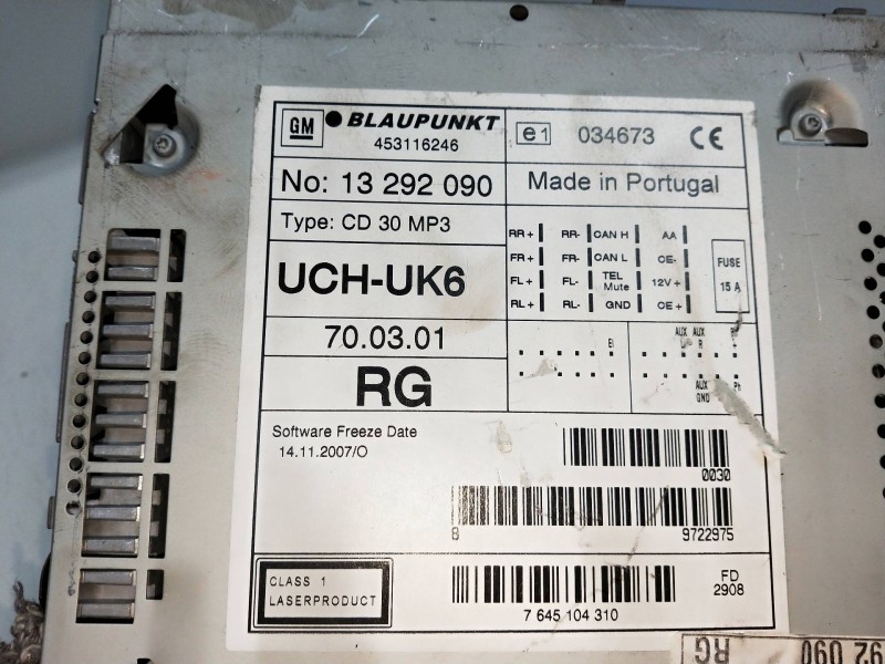 Recambio de sistema audio / radio cd para opel vectra c berlina elegance referencia OEM IAM 453116246  