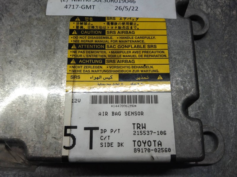 Recambio de centralita airbag para toyota auris sol referencia OEM IAM 215537106 8917002560 5T