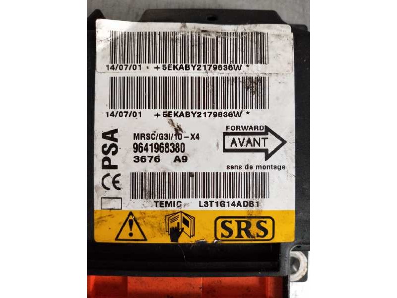 Recambio de centralita airbag para citroen c5 berlina 2.0 hdi sx referencia OEM IAM 9641968380 3676A9 