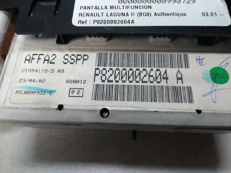 Recambio de pantalla multifuncion para renault laguna ii (bg0) authentique referencia OEM IAM P8200002604A 216541195 AFFA2SSPP