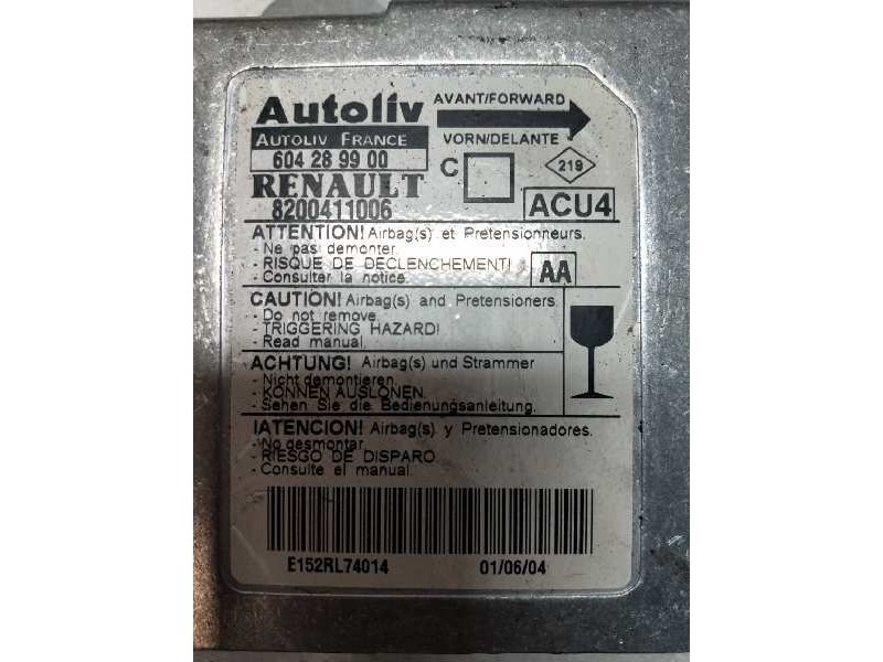 Recambio de centralita airbag para renault megane ii berlina 3p confort authentique referencia OEM IAM 604289900 8200411006 ACU4