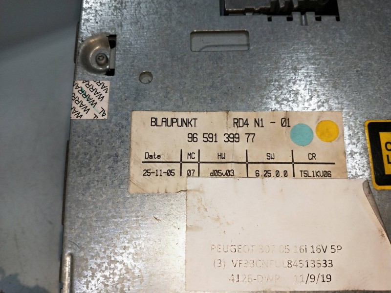 Recambio de sistema audio / radio cd para peugeot 307 berlina (s2) x-line referencia OEM IAM 9659139977  