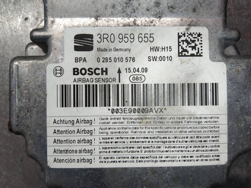 Recambio de centralita airbag para seat exeo st (3r5)(2009>) reference referencia OEM IAM 0285010576 3R0959655 