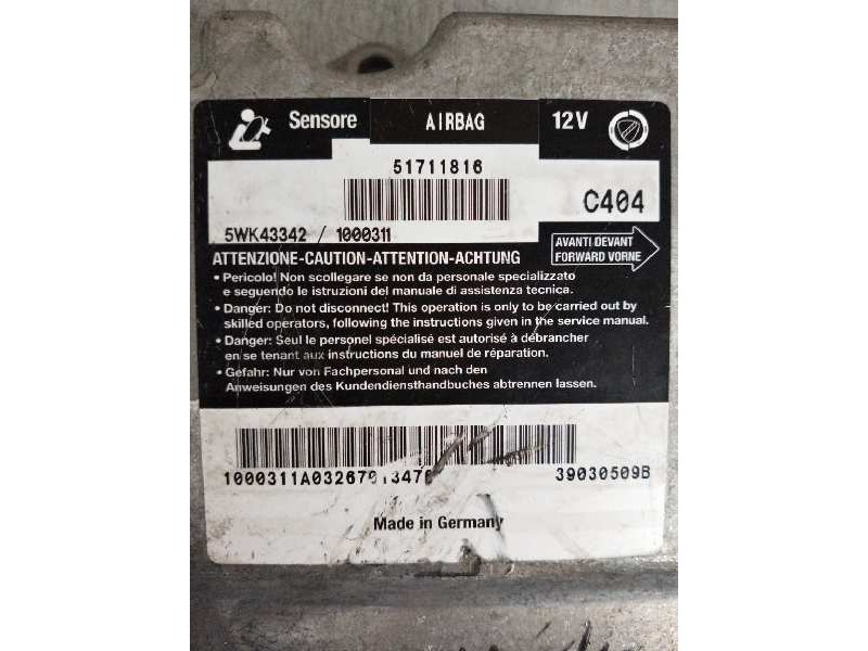 Recambio de centralita airbag para fiat stilo (192) 1.8 16v dynamic referencia OEM IAM 5WK43342 1000311 51711816
