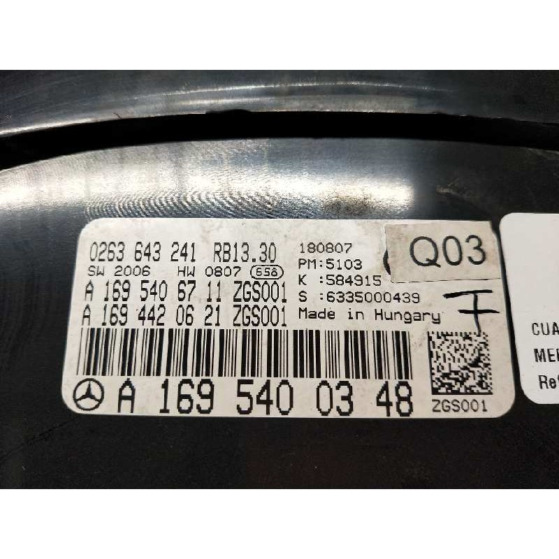 Recambio de cuadro instrumentos para mercedes clase a (w169) a 150 (169.331) referencia OEM IAM 0263643241 A1695400348 A16954067