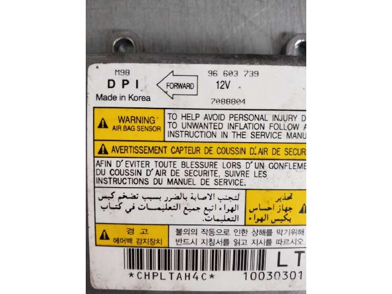 Recambio de centralita airbag para daewoo matiz cd referencia OEM IAM 96603739 7088804 