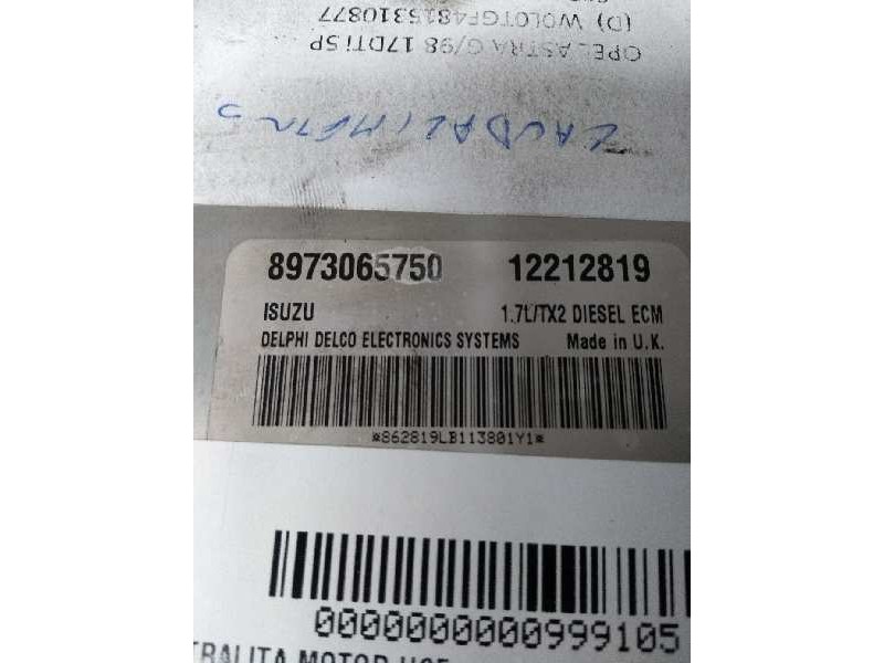 Recambio de centralita motor uce para opel astra g berlina club referencia OEM IAM 12212819 8973065750 