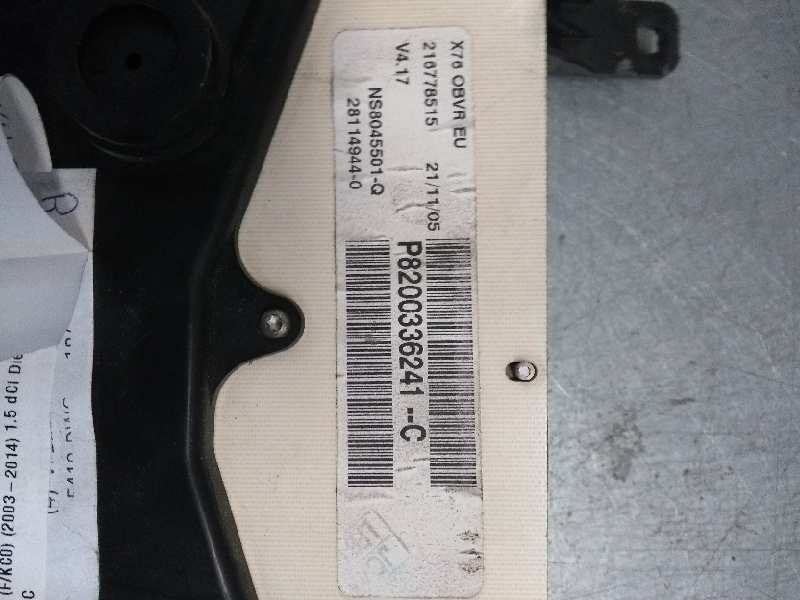 Recambio de cuadro instrumentos para renault kangoo (f/kc0) 1.5 dci diesel referencia OEM IAM P8200336241C NS8045501Q  Recambio de cuadro instrumentos para renault kangoo (f/kc0) 1.5 dci diesel referencia OEM IAM P8200336241C NS8045501Q