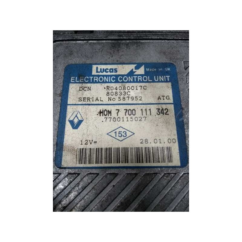 Recambio de centralita motor uce para renault scenic (ja..) 1.9 d rt referencia OEM IAM R04080017C HOM7700111342 7700115027 8083