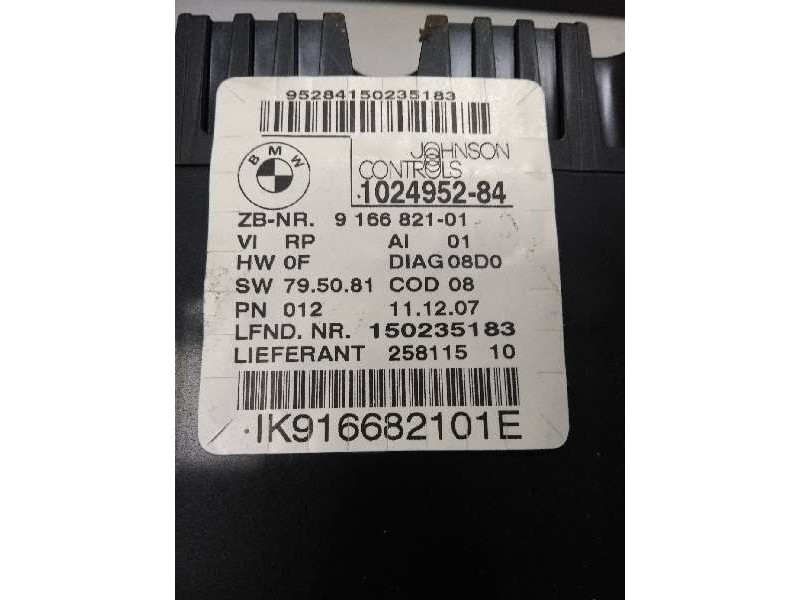 Recambio de cuadro instrumentos para bmw serie 1 berlina (e81/e87) 118d referencia OEM IAM 102495284 IK916682101E 