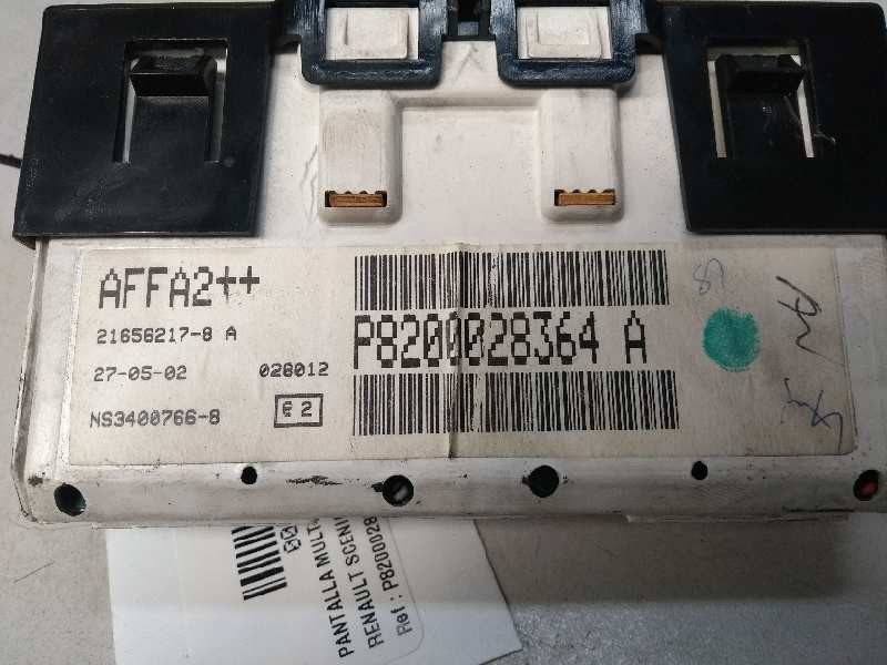 Recambio de pantalla multifuncion para renault scenic (ja..) 1.9 dti expression referencia OEM IAM P8200028364A 216562178A 