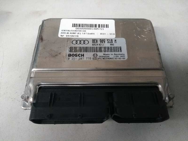 Recambio de centralita motor uce para audi a4 avant (8e) 1.8 t quattro referencia OEM IAM 0261207778 8E0909518M ME75