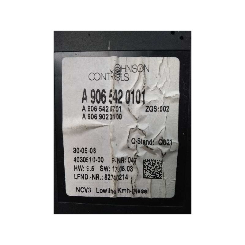 Recambio de cuadro instrumentos para mercedes sprinterii caja cerrada (desde 01.06) 2.1 cdi cat referencia OEM IAM A9065420101 A