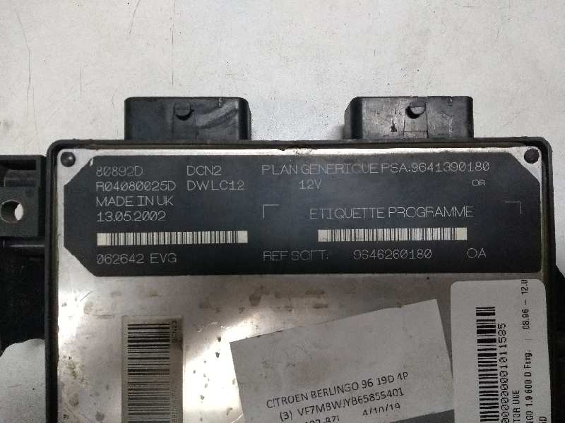 Recambio de centralita motor uce para citroen berlingo 1.9 600 d furg. referencia OEM IAM R04080025D 9641390180 9646260180 80892