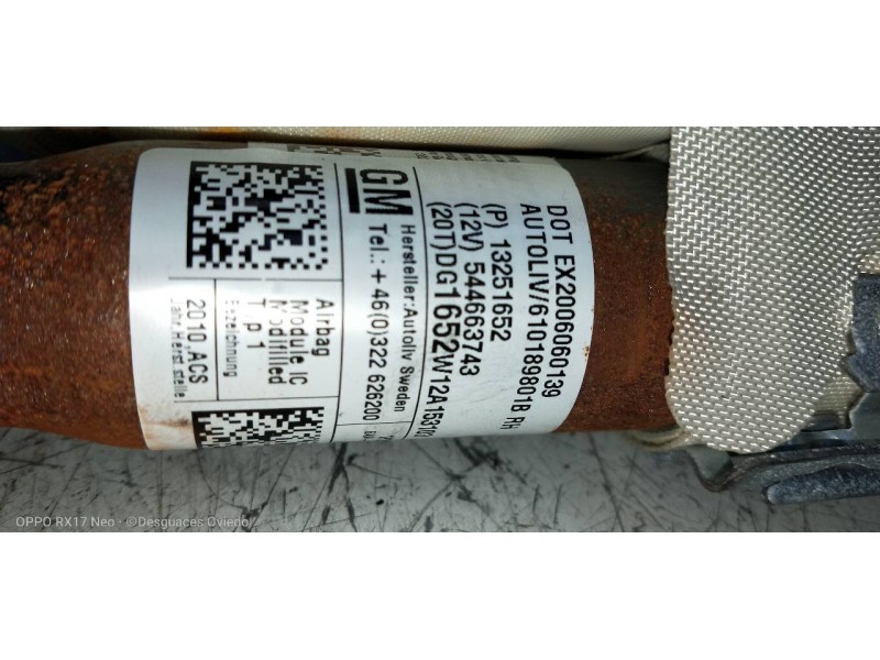 Recambio de airbag cortina delantero derecho para chevrolet cruze ls referencia OEM IAM   