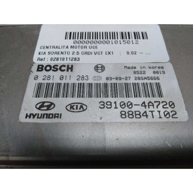 Recambio de centralita motor uce para kia sorento 2.5 crdi vgt ex1 referencia OEM IAM 0281011283 391004A720 88B4TI02