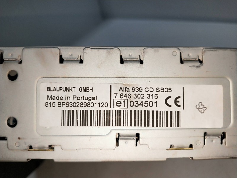 Recambio de sistema audio / radio cd para alfa romeo 159 (140) 2.4 jtdm 20v q4 ti referencia OEM IAM 7646302316  BLAUPUNKT