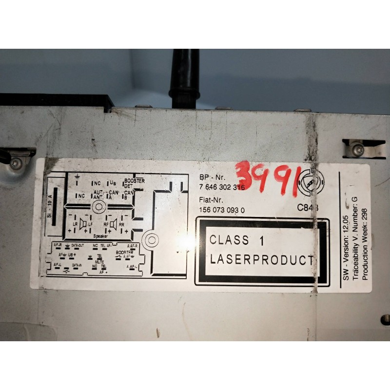 Recambio de sistema audio / radio cd para alfa romeo 159 (140) 2.4 jtdm 20v q4 ti referencia OEM IAM 7646302316  BLAUPUNKT