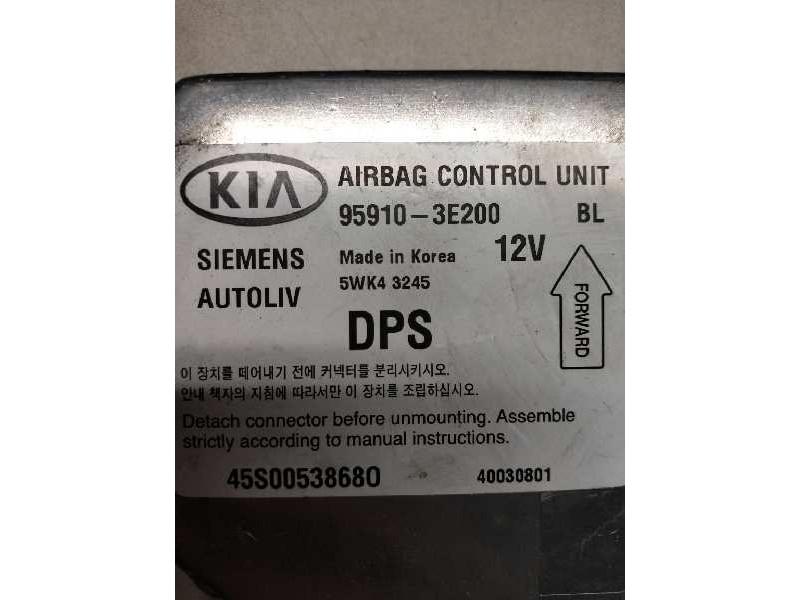 Recambio de centralita airbag para kia sorento 2.5 crdi vgt ex1 referencia OEM IAM 5WK43245 95910 3E200 