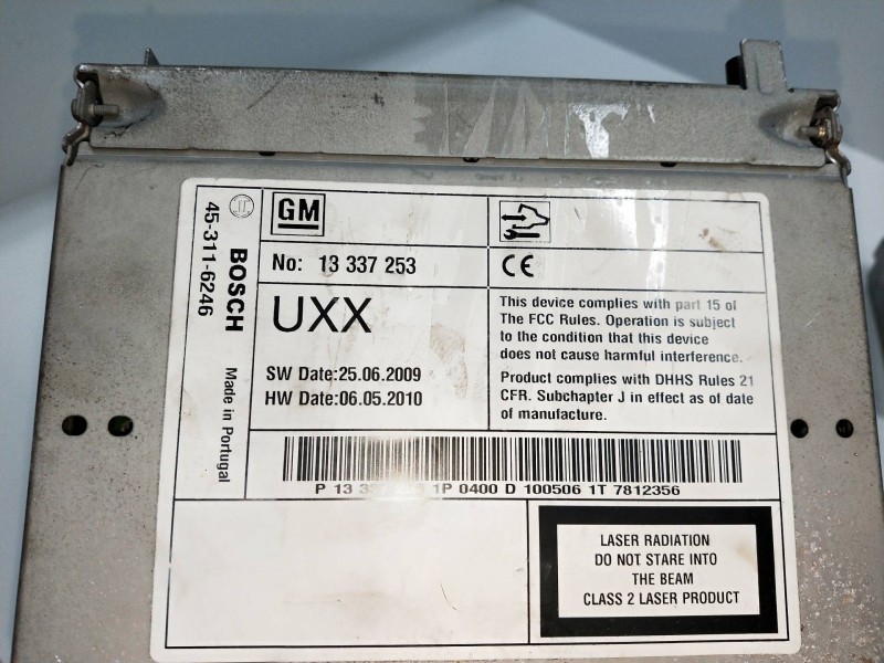 Recambio de sistema audio / radio cd para opel astra j lim. cosmo referencia OEM IAM 13337253  