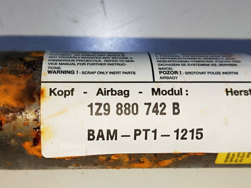 Recambio de airbag cortina delantero derecho para skoda octavia combi (1z5) rs referencia OEM IAM 1Z9880742B  