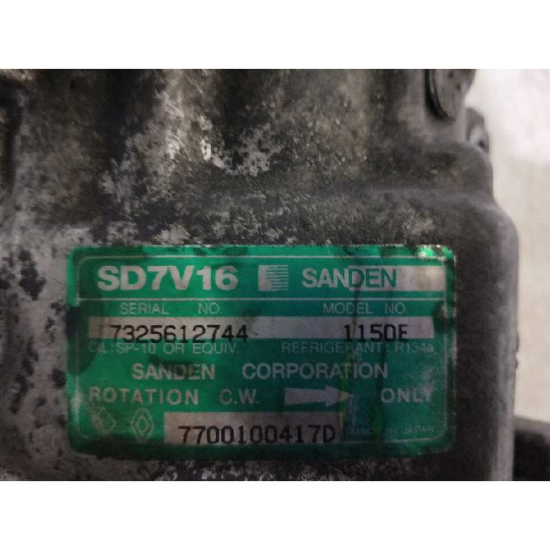 Recambio de compresor aire acondicionado para renault clio ii fase i (b/cbo) referencia OEM IAM SD7V161150E 1150E 7700100417D Recambio de compresor aire acondicionado para renault clio ii fase i (b/cbo) referencia OEM IAM SD7V161150E 1150E 7700100417D