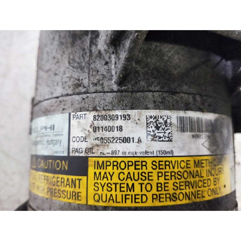 Recambio de compresor aire acondicionado para renault megane ii classic berlina 1.9 dci diesel referencia OEM IAM 01140018 0018  Recambio de compresor aire acondicionado para renault megane ii classic berlina 1.9 dci diesel referencia OEM IAM 01140018 0018