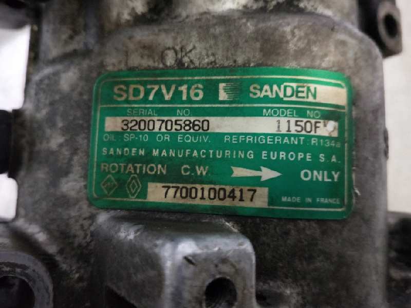 Recambio de compresor aire acondicionado para renault kangoo 4x4 referencia OEM IAM SD7V161150F 1150F 7700100447