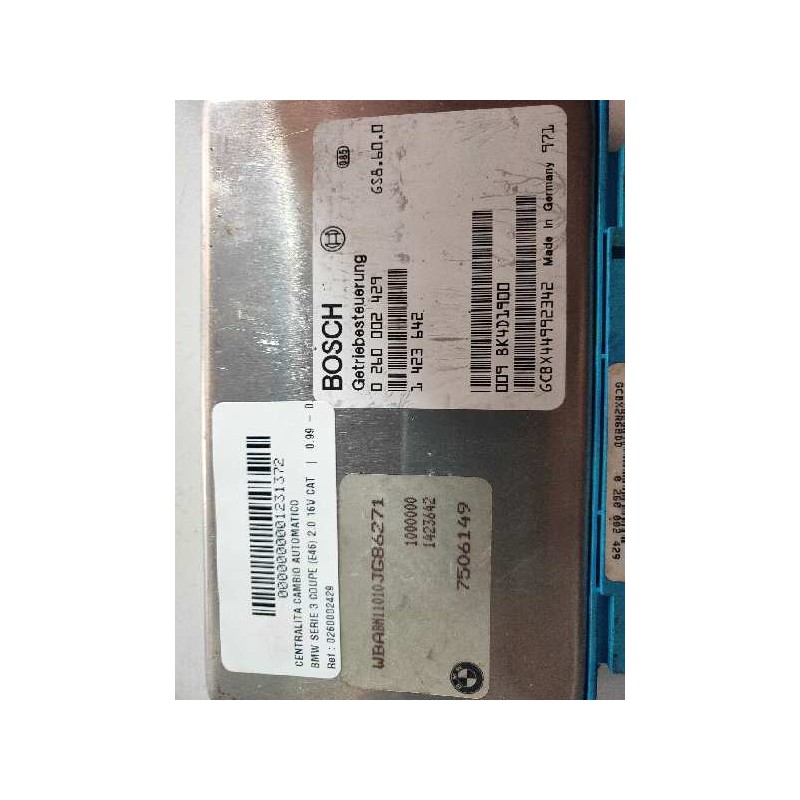 Recambio de centralita cambio automatico para bmw serie 3 coupe (e46) 2.0 16v cat referencia OEM IAM 0260002429 1423642 7506149