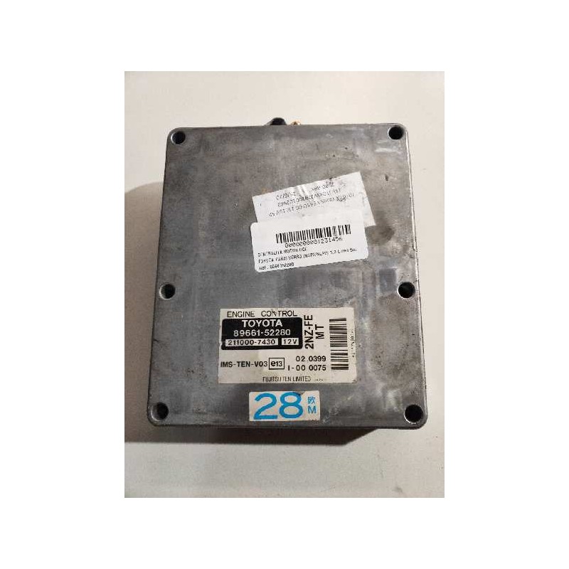 Recambio de centralita motor uce para toyota yaris verso (ncp2/nlp2) 1.3 linea sol referencia OEM IAM 8966152280 2110007430 2NZF