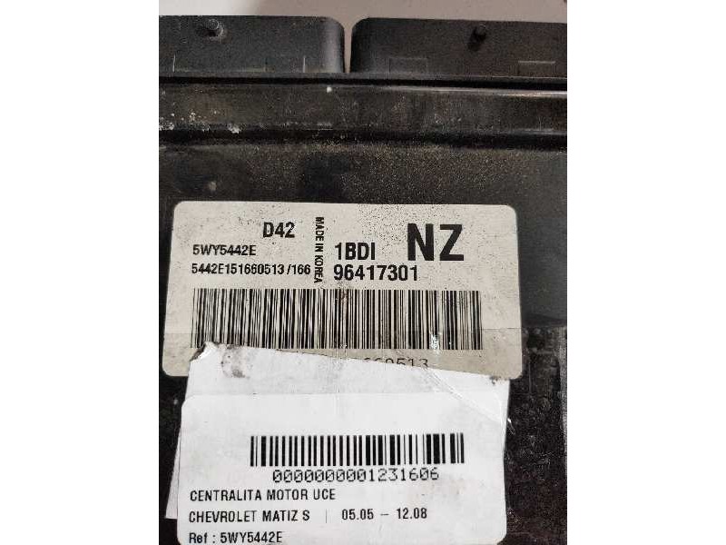 Recambio de centralita motor uce para chevrolet matiz s referencia OEM IAM 5WY5442E 96417301 1BDI NZ D42