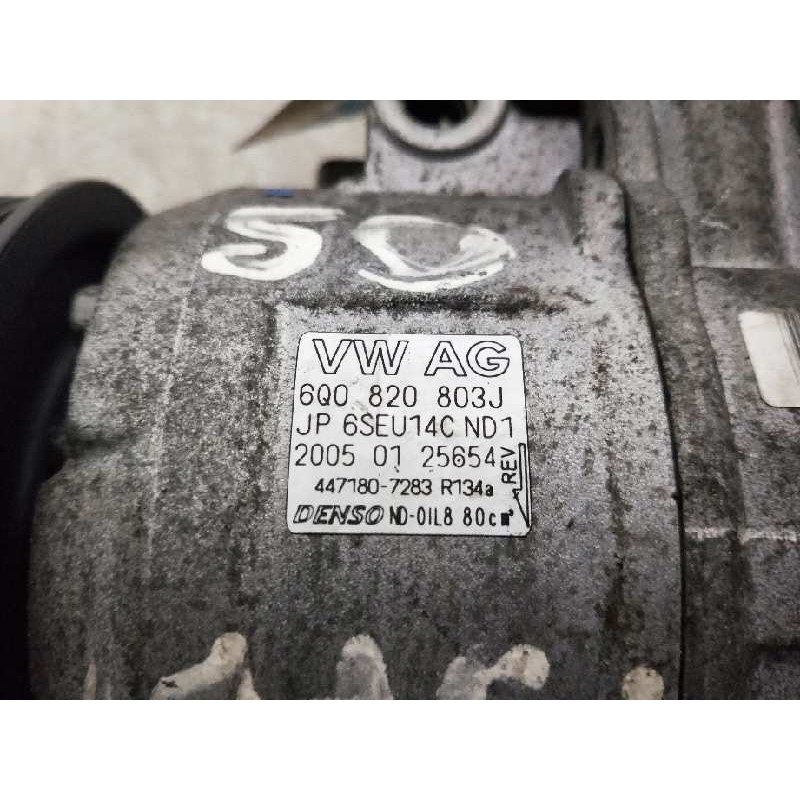 Recambio de compresor aire acondicionado para volkswagen polo (9n3) 1.4 tdi referencia OEM IAM 4471807283 6Q0820803J JP6SEU14CND