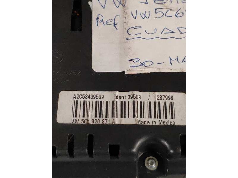 Recambio de cuadro instrumentos para volkswagen jetta (162) 1.6 tdi dpf referencia OEM IAM 5C6920871A A2C53439509 