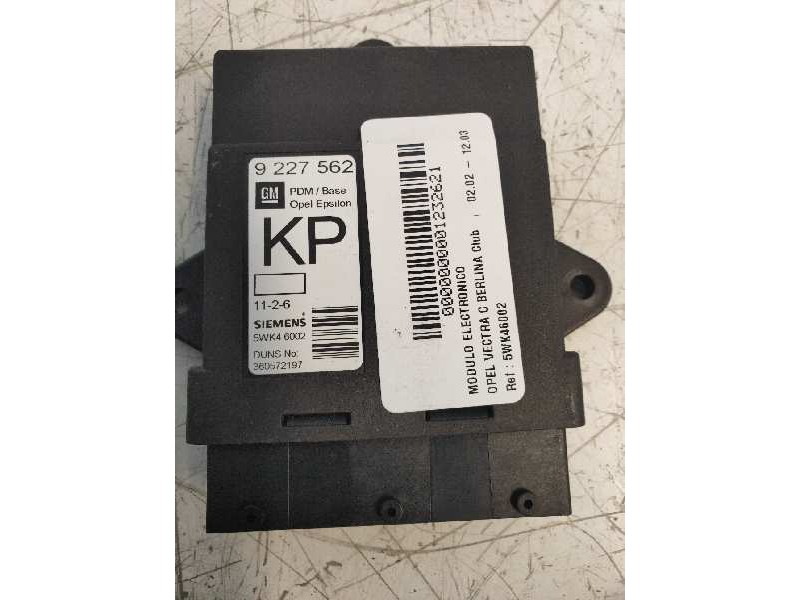Recambio de modulo electronico para opel vectra c berlina club referencia OEM IAM 5WK46002 9227562 