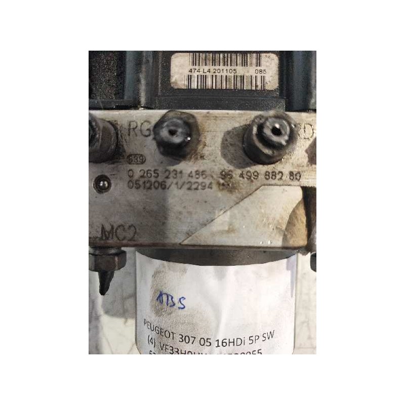 Recambio de abs para peugeot 307 break/sw (s2) sw pack referencia OEM IAM 0265231485 0265800395 59121 9649988280 9659457180