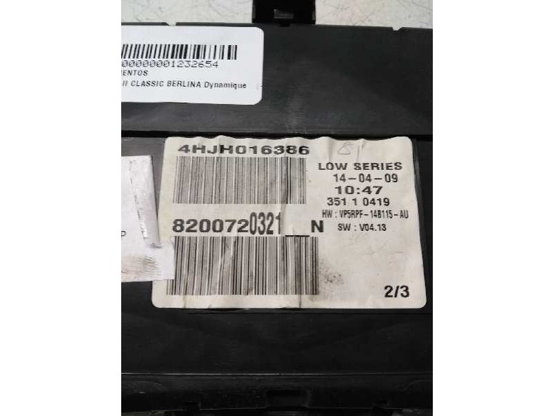 Recambio de cuadro instrumentos para renault megane ii classic berlina dynamique referencia OEM IAM 8200720321N  