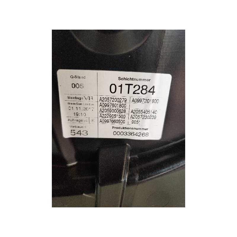 Recambio de elevalunas delantero derecho para mercedes clase c (w205) lim. c 220 cdi bluetec (205.004) referencia OEM IAM 01T284
