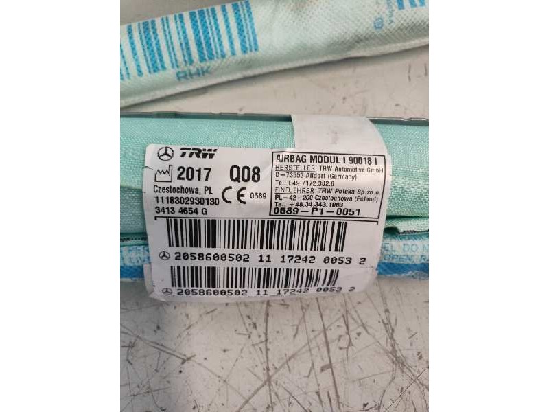 Recambio de airbag cortina delantero derecho para mercedes clase c (w205) lim. c 220 cdi bluetec (205.004) referencia OEM IAM 34