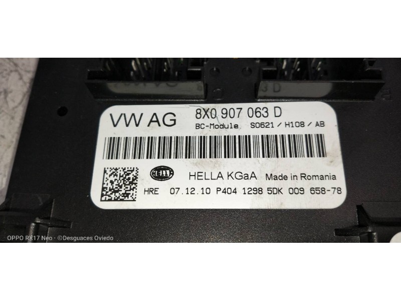 Recambio de modulo electronico para audi a1 (8x) attraction referencia OEM IAM 8X0907063D 5DK009658 