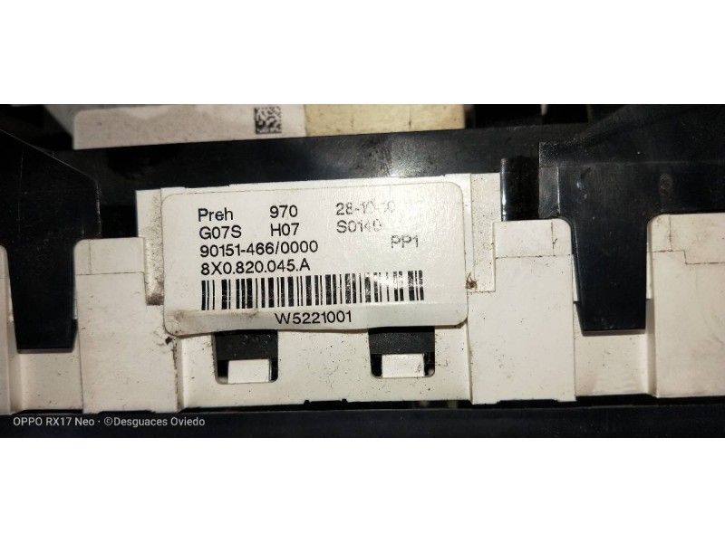 Recambio de mando calefaccion / aire acondicionado para audi a1 (8x) attraction referencia OEM IAM 8X0820045A  