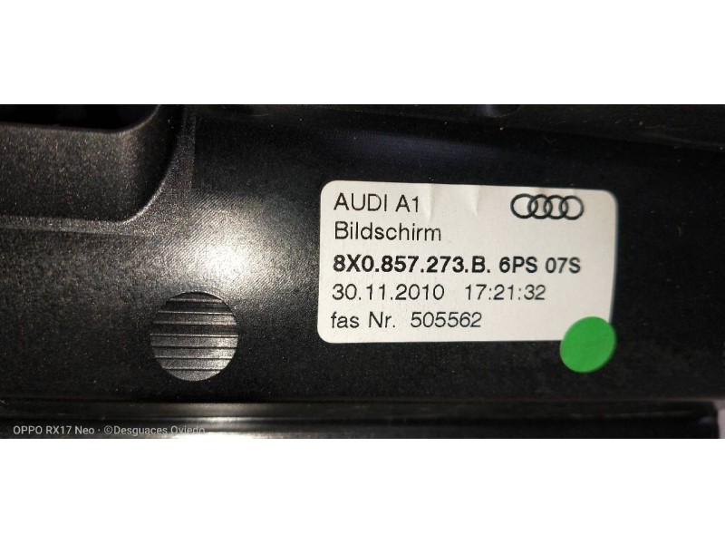 Recambio de pantalla multifuncion para audi a1 (8x) attraction referencia OEM IAM 8X0857273B  