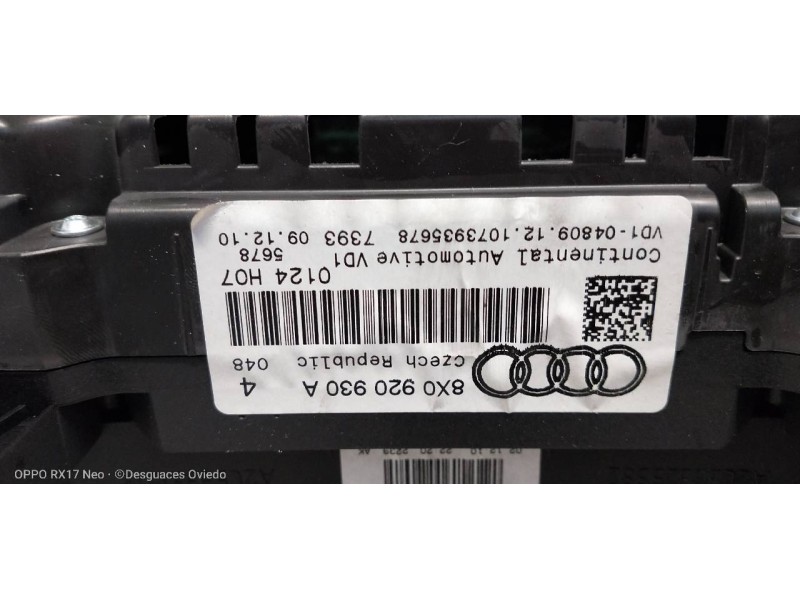 Recambio de cuadro instrumentos para audi a1 (8x) attraction referencia OEM IAM 8X0920930A A2C53362650 