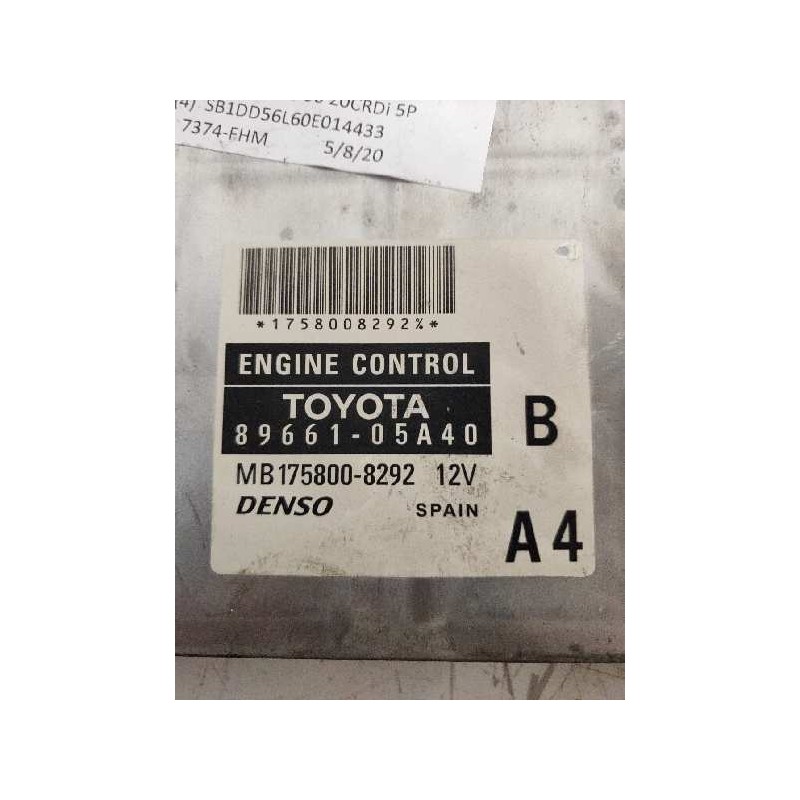 Recambio de centralita motor uce para toyota avensis berlina (t25) 2.0 d4-d executive berlina (5-ptas.) referencia OEM IAM 89661