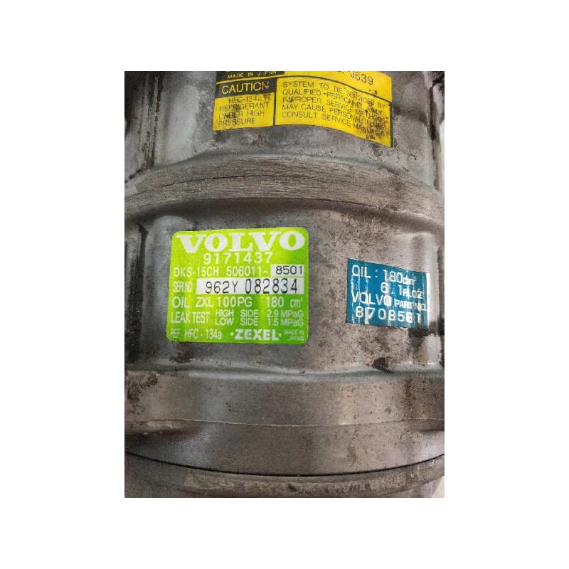 Recambio de compresor aire acondicionado para volvo s80 berlina 2.5 d referencia OEM IAM 9171437 8708581 962Y082834 5060118501