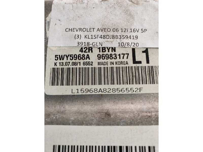 Recambio de centralita motor uce para chevrolet aveo 1.2 cat referencia OEM IAM 5WY5968A 96983177 L1 42R 1BYN