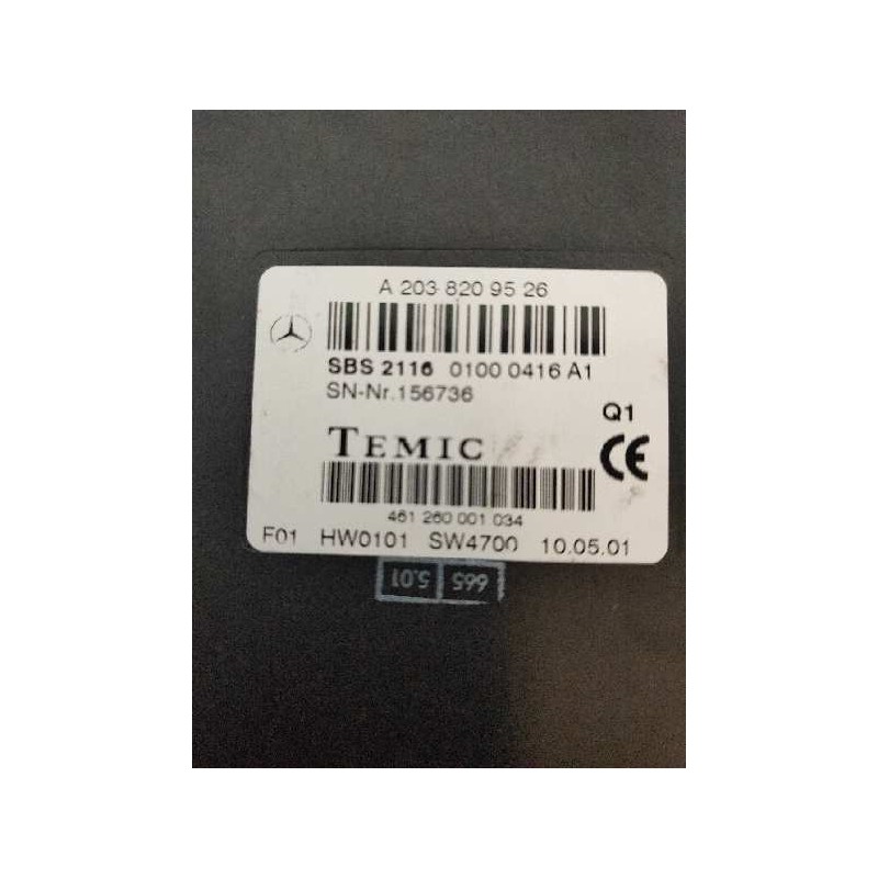 Recambio de modulo electronico para mercedes clase sl (w230) roadster 500 (230.475) referencia OEM IAM A2038209526 SW4700 SBS211