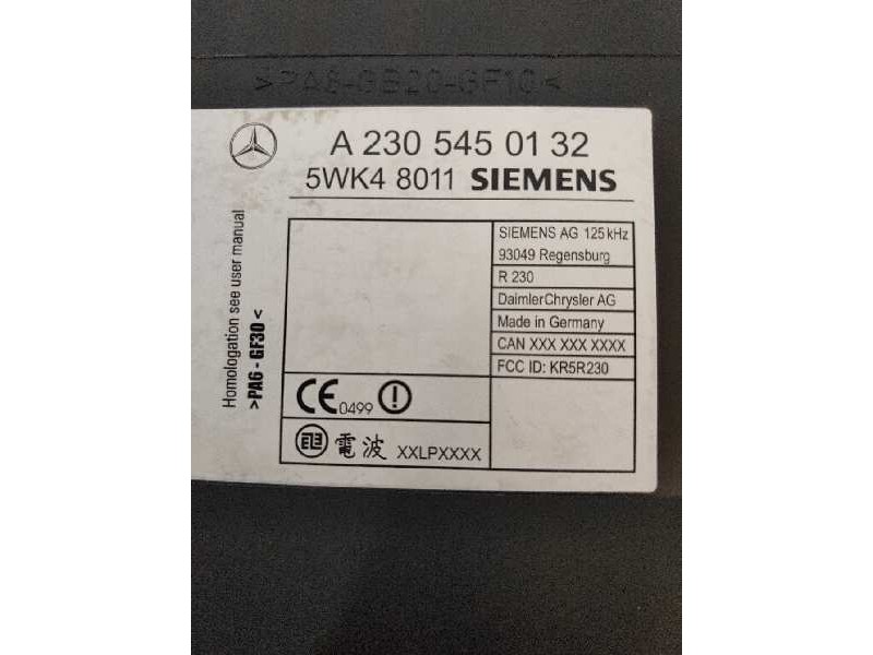 Recambio de centralita parktronic para mercedes clase sl (w230) roadster 500 (230.475) referencia OEM IAM A2305450132 5WK48011 