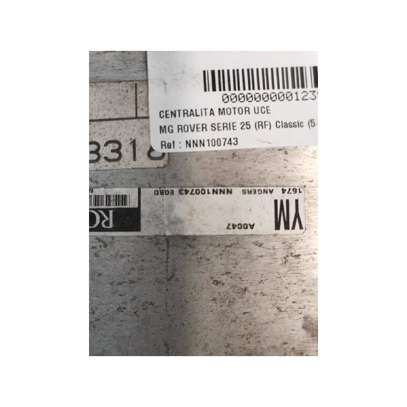 Recambio de centralita motor uce para mg rover serie 25 (rf) classic (5-ptas.) referencia OEM IAM NNN100743 NNW006350 A0047 YM