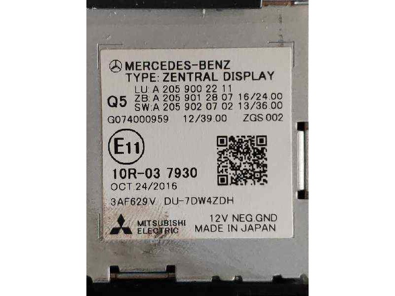 Recambio de pantalla multifuncion para mercedes clase glc (w253) glc 220 d 4matic referencia OEM IAM A2059002211 A2059012807 