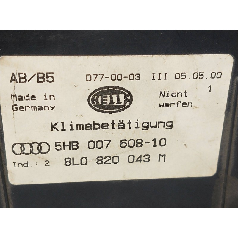 Recambio de mando calefaccion / aire acondicionado para audi a3 (8l) 1.9 tdi referencia OEM IAM 8L0820043M 5HB00704310 